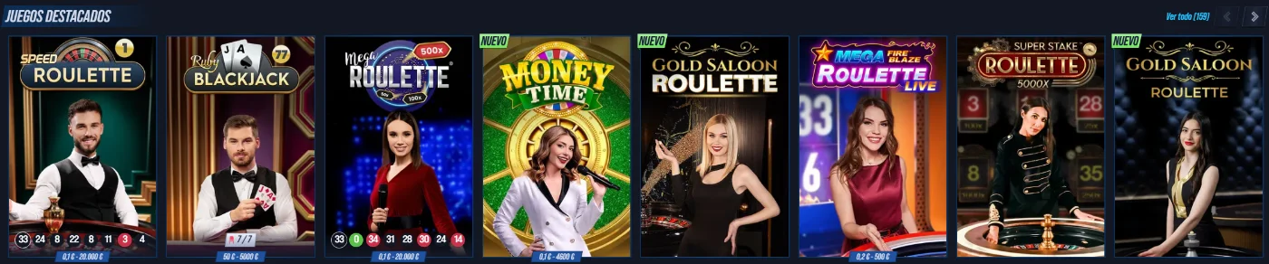 VegasHero Casino en Vivo Destacados VegasHero Casino en vivo con Speed Roulette, Ruby Blackjack, Mega Roulette y Money Time